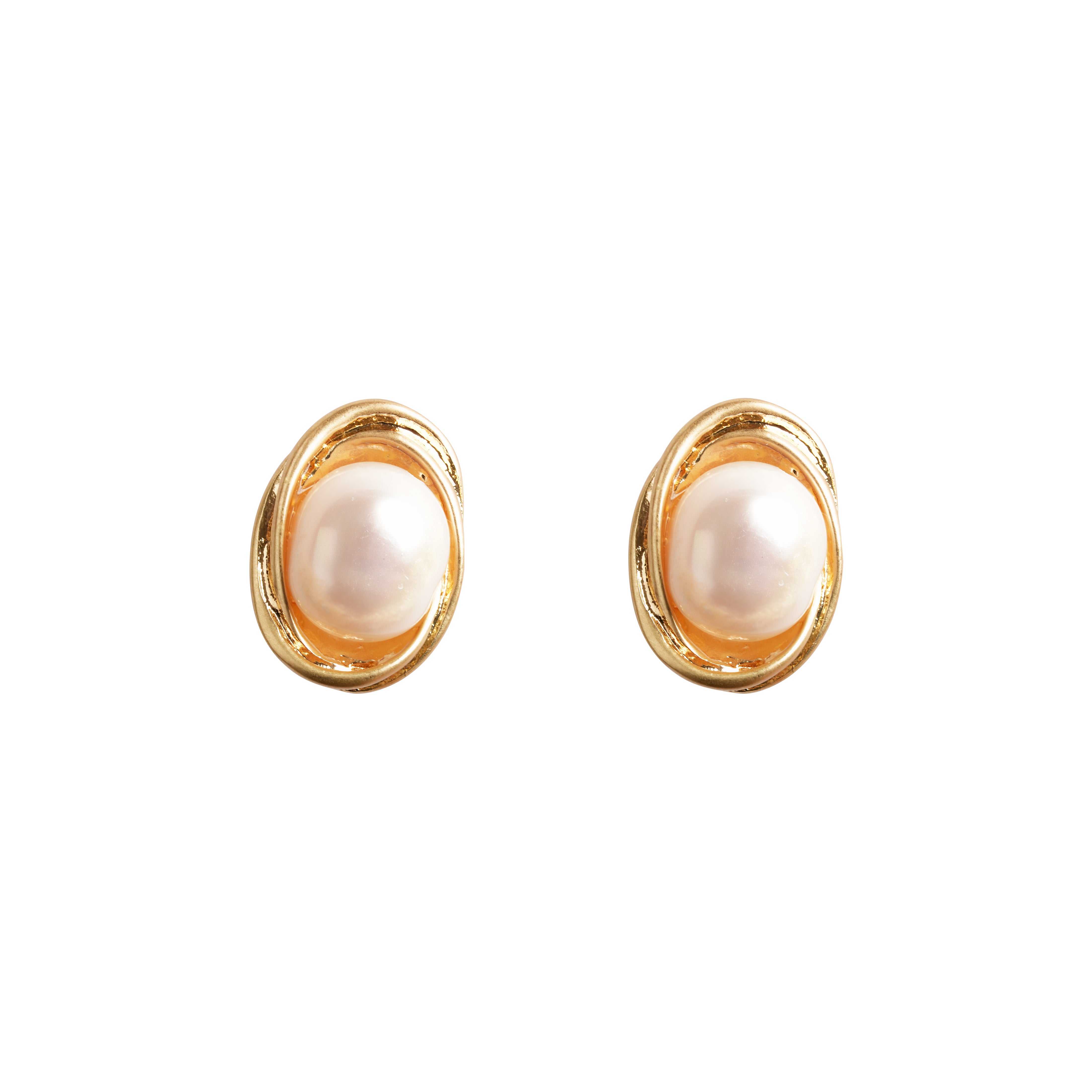 Möbius Pearl Stud Earrings