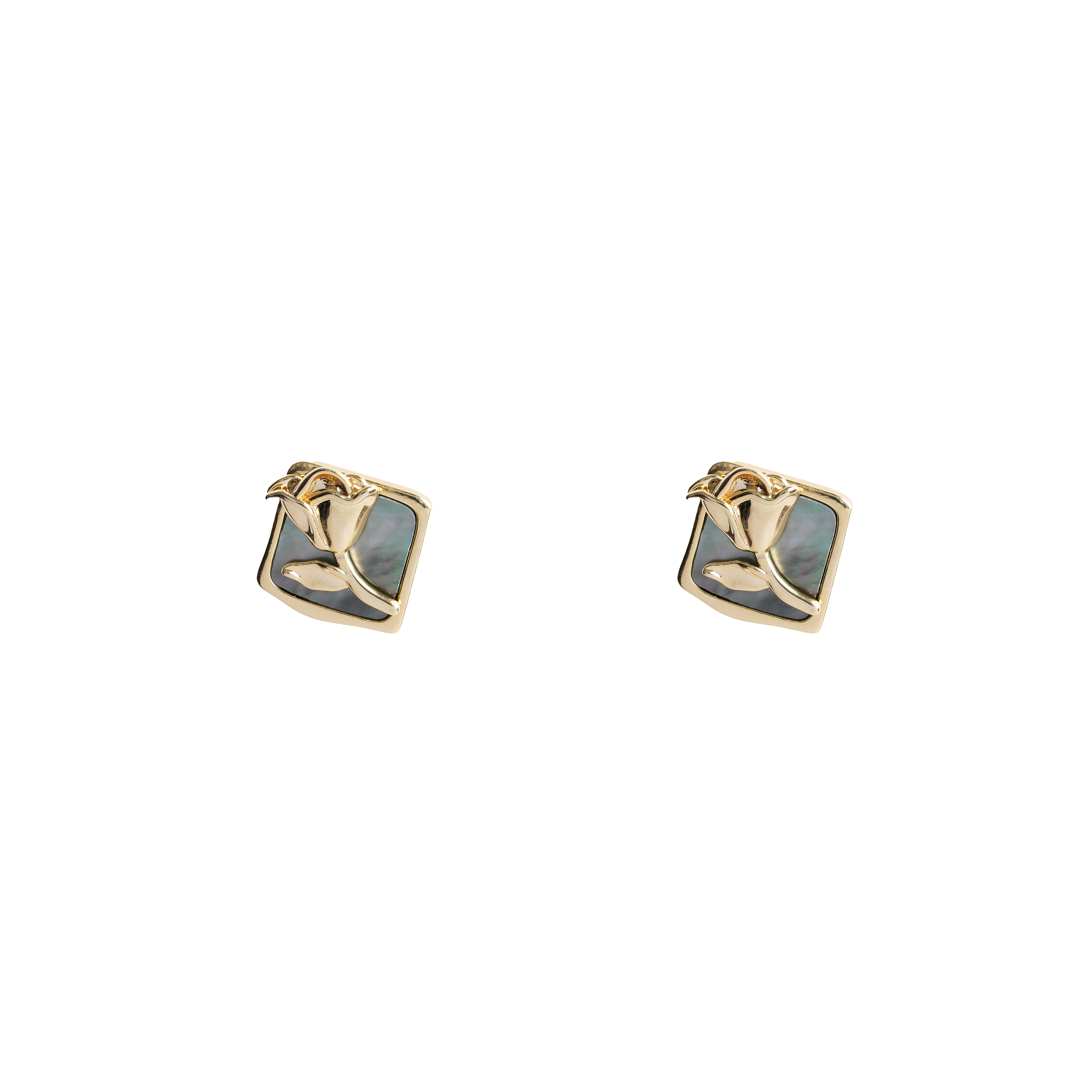 Rose in Square Earrings