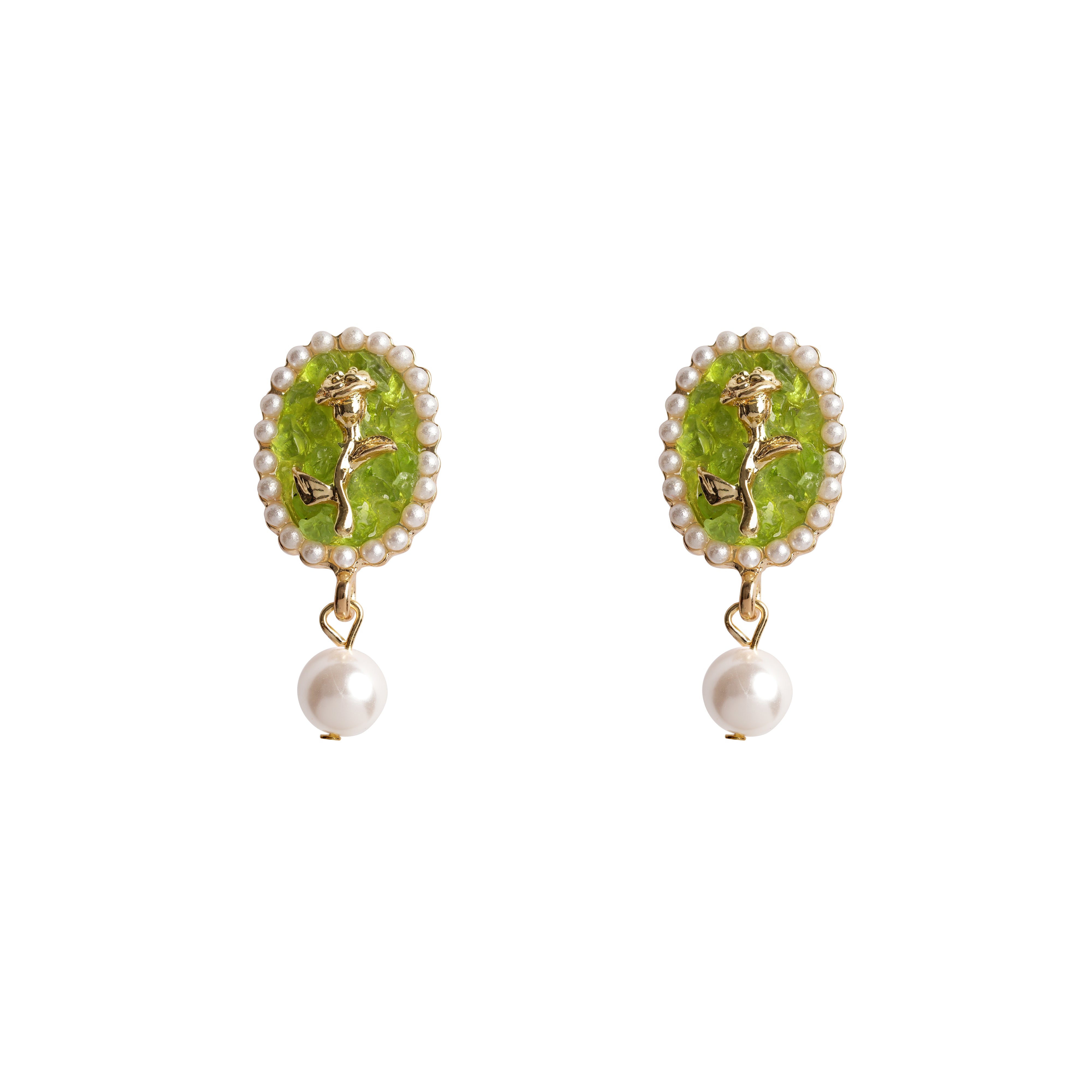 Boucles d'oreilles perle roseraie 